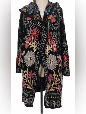 Johnny Was Biya embroidered duster cardigan sweater